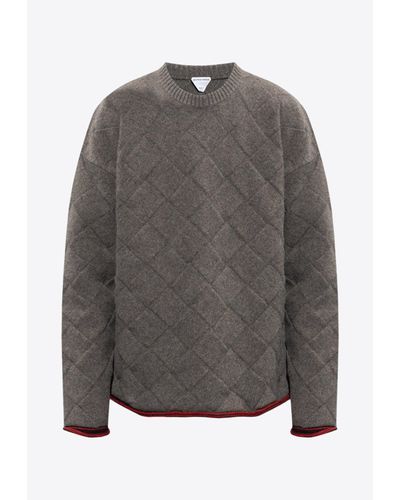 Bottega Veneta Intrecciato Wool Pullover Sweater - Gray