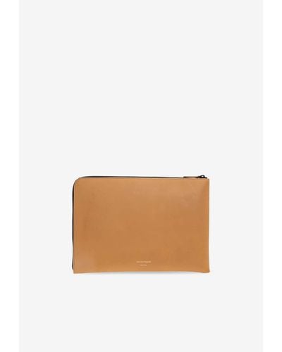 Common Projects Leather Zip-Around Pouch Bag - White