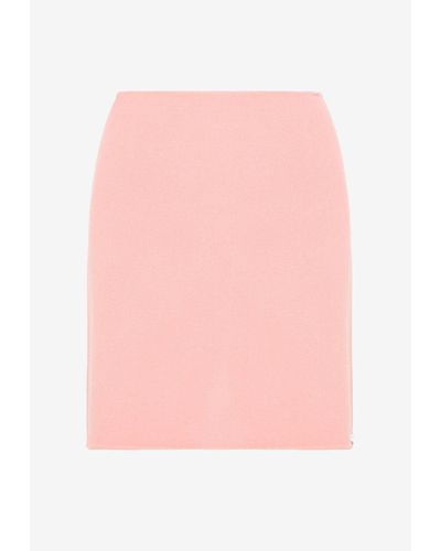 Sportmax Essen Wool Mini Skirt - Pink