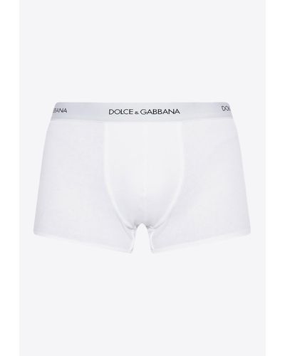 Dolce & Gabbana Logo-Lettering Boxers - White