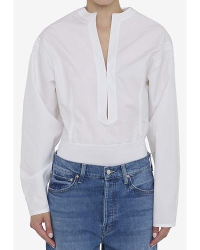 Alaïa Long-Sleeved Body Shirt - White