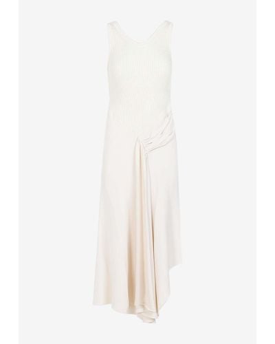 Victoria Beckham Paneled Midi Sleeveless Dress - White