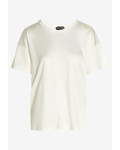 Tom Ford Crewneck Silk T-Shirt - White