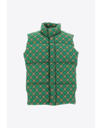 ERL Plaid Puffed Vest - Green