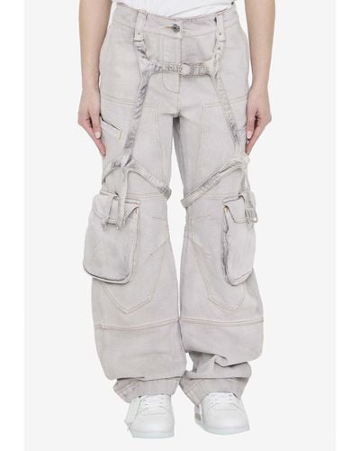 Off-White c/o Virgil Abloh Laundry Baggy Cargo Jeans - Grey