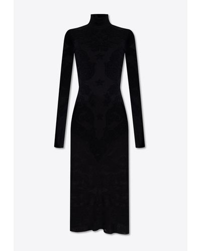 Balmain Baroque Fine Knit Dress - Black