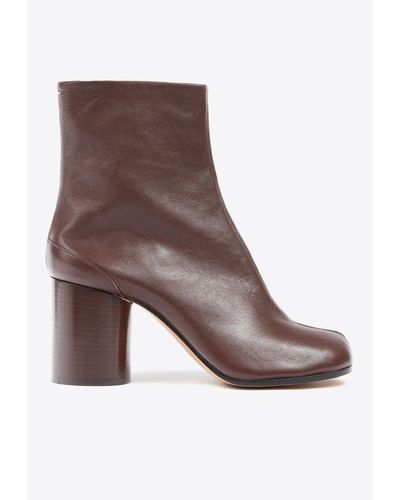 Maison Margiela Tabi 80 Calf Leather Ankle Boots - Brown