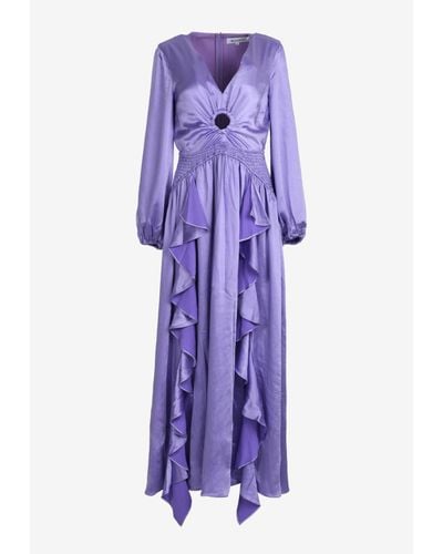 Elliatt Influence Ruffled Maxi Dress - Purple