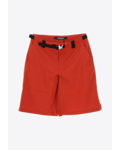 Jacquemus Le Short Meio With Buckle - Red