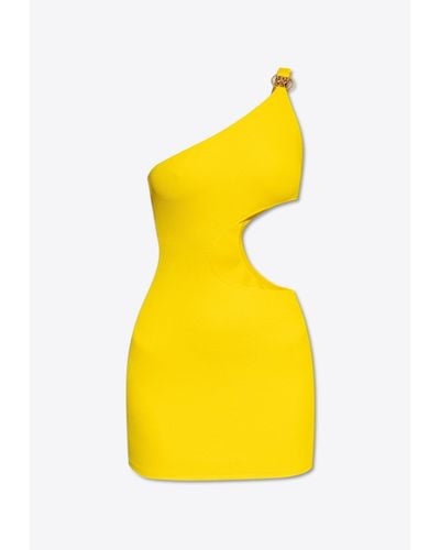 Moschino Cut-Out One-Shoulder Beach Dress - Yellow