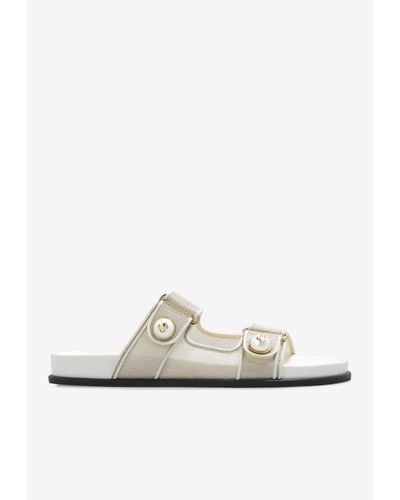 Jimmy Choo Fayence Pearl Embellished Sandals - White