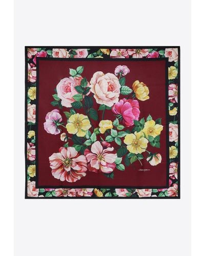Dolce & Gabbana Floral Print Foulard Scarf - Multicolor