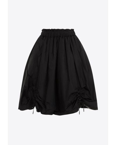 Simone Rocha Elasticated Ruched Midi Skirt - Black