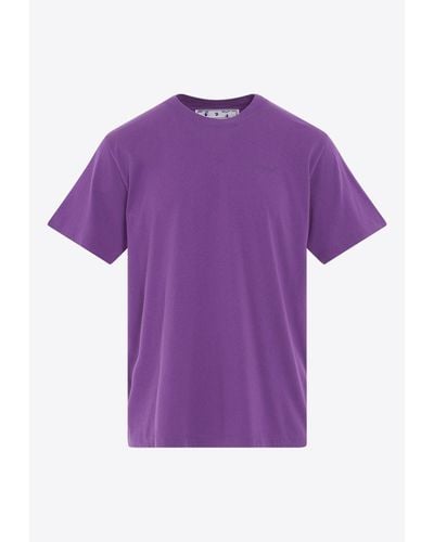 Off-White c/o Virgil Abloh Diag Stripe Short-Sleeved T-Shirt - Purple