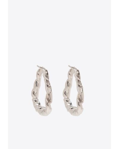 Loewe Nappa Twist Hoop Earrings - Metallic