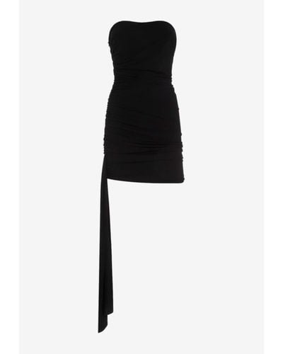 Magda Butrym Ruched Strapless Mini Dress - Black