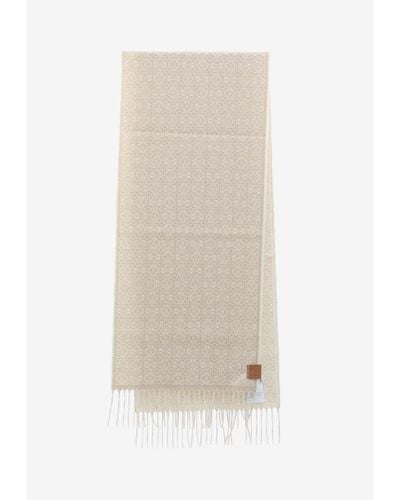 Loewe All-Over Anagram Scarf - White