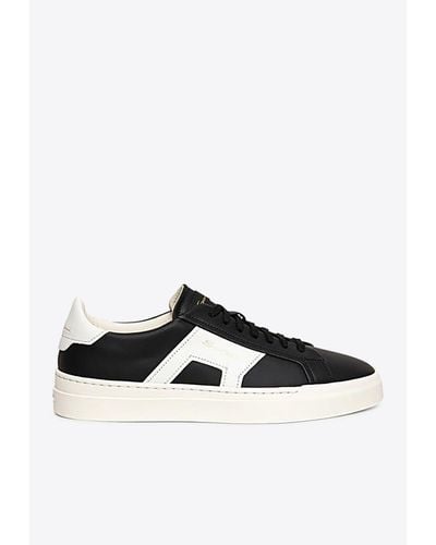 Santoni Double Buckle Low-Top Sneakers - Black