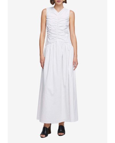 Anna Quan Arabella Striped Maxi Dress - White