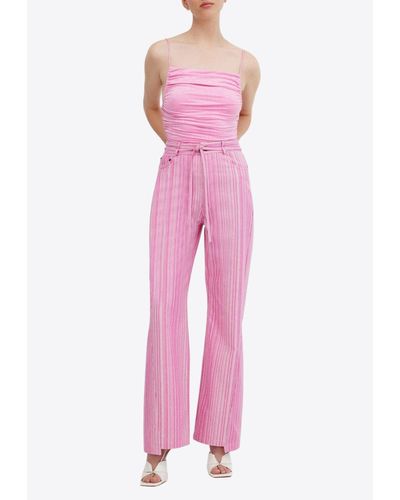 Significant Other Lettie Striped Jeans - Pink