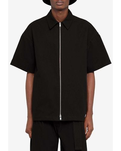 Jil Sander Short-Sleeved Oversized Shirt - Black