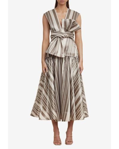 Acler Wilson Striped Midi Dress - Natural
