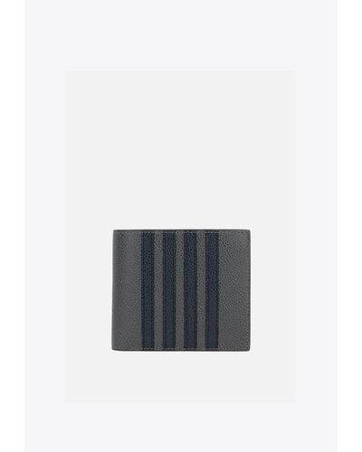 Thom Browne 4-Bar Stripe Bi-Fold Leather Wallet - White