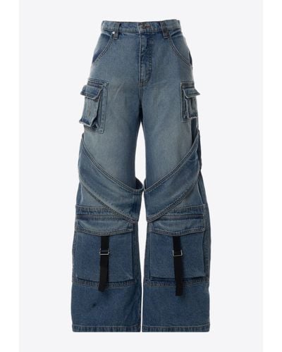 EB DENIM Frederic Wide-Leg Cargo Jeans - Blue