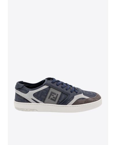 Fendi Step Monogram Low-Top Sneakers - Blue