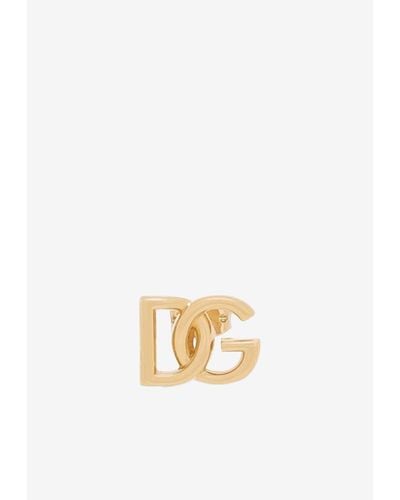 Dolce & Gabbana Dg Logo Stud Earring - White