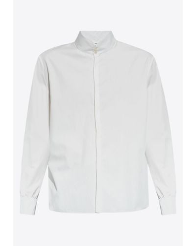 Saint Laurent Imperial Collar Long-Sleeved Shirt - White