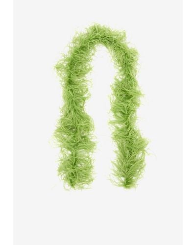 JW Anderson Boa Feather-Embellished Scarf - Green