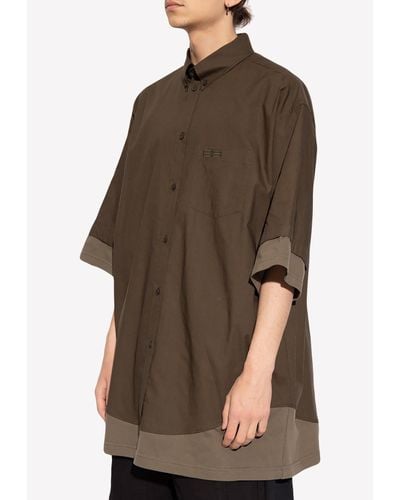 Balenciaga Bb Icon Oversized Shirt - Brown