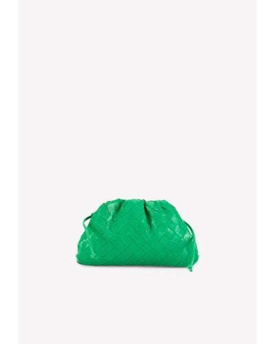 Bottega Veneta Mini Leather Intrecciato Shoulder Bag - Green