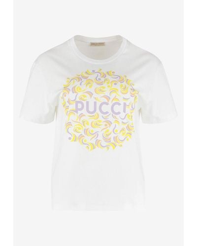 Emilio Pucci Logo Print Short-Sleeved T-Shirt - White