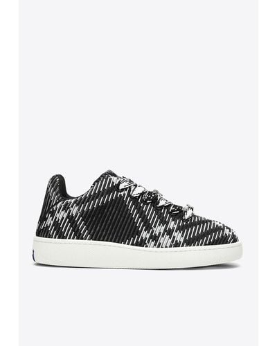 Burberry Check-Patterned Low-Top Sneakers - Black
