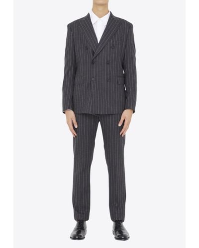 Tonello Pinstriped Two-Piece Wool Suit - Grey