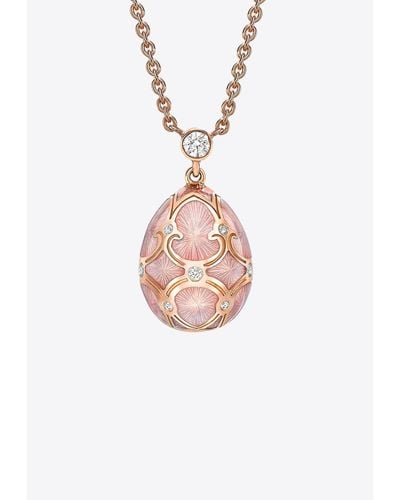 Faberge Heritage Small Egg Pendant Necklace - White