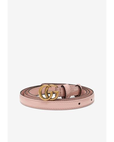 Gucci Slim Patent Leather Belt - Pink