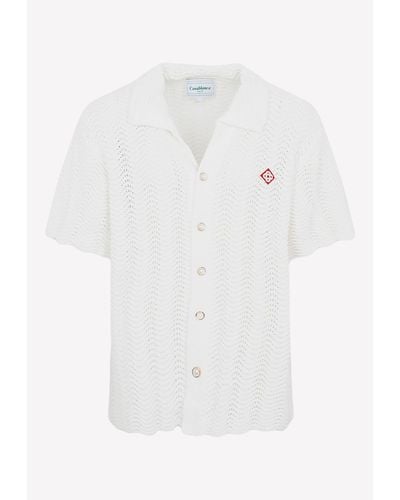 Casablancabrand Short-sleeved Knitted Shirt - White