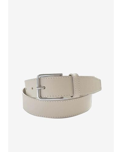 Frankie Shop Toni Leather Buckle Belt - White