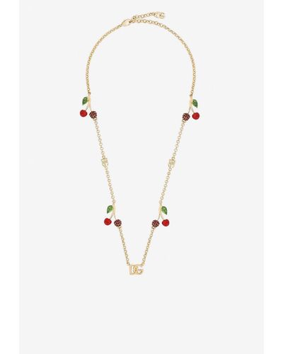 Dolce & Gabbana Dg Cherry Charm Necklace - White