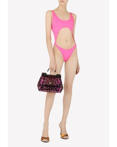 Dolce & Gabbana Hublot Style One-Piece Swimsuit - Pink