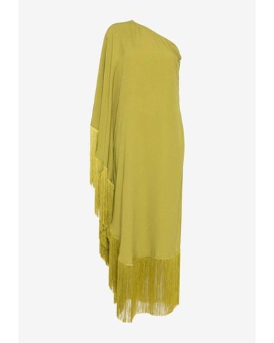 ‎Taller Marmo Spritz One-Shoulder Fringed Maxi Dress - Yellow