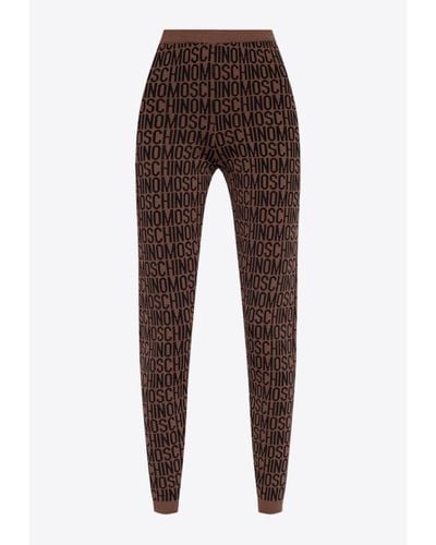 Moschino All-over Monogrammed Leggings - Brown