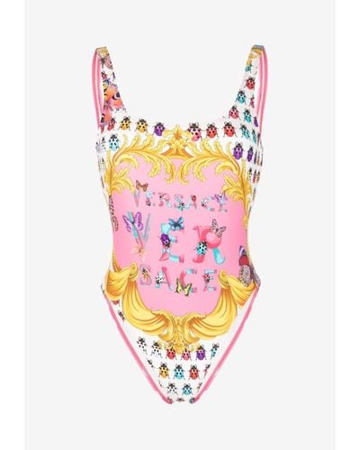 Versace Butterflies One-Piece Swimsuit - Pink