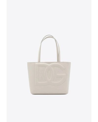 Dolce & Gabbana Ivory Leather Tote Bag - White