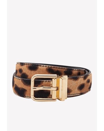 Dolce & Gabbana Leopard-Print Belt - Brown