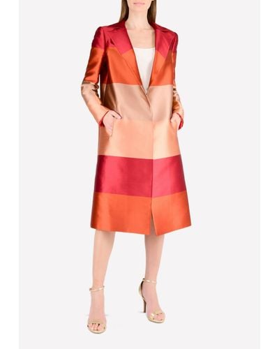 Bibhu Mohapatra Colorblock Long Sleeved Coat - Red