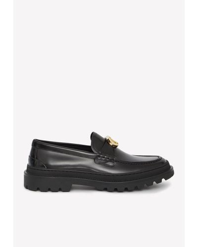 Dior Explorer Loafers In Calf Leather - Black
